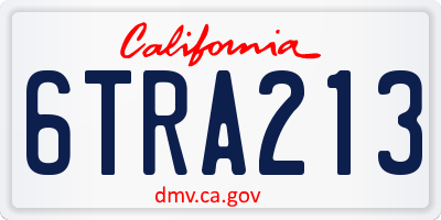 CA license plate 6TRA213