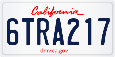 CA license plate 6TRA217