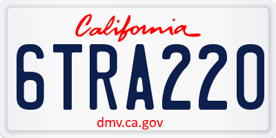 CA license plate 6TRA220