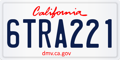 CA license plate 6TRA221