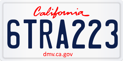 CA license plate 6TRA223
