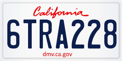 CA license plate 6TRA228