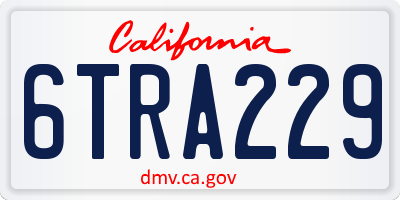 CA license plate 6TRA229