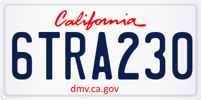 CA license plate 6TRA230