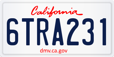 CA license plate 6TRA231
