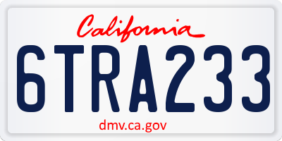CA license plate 6TRA233