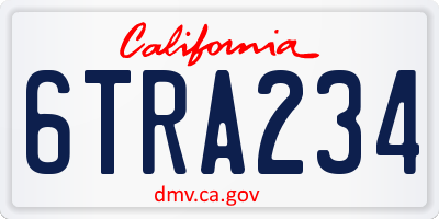 CA license plate 6TRA234