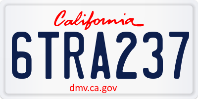 CA license plate 6TRA237