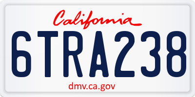 CA license plate 6TRA238