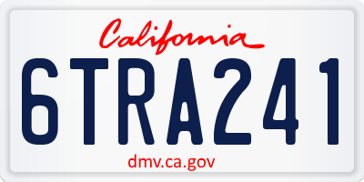 CA license plate 6TRA241