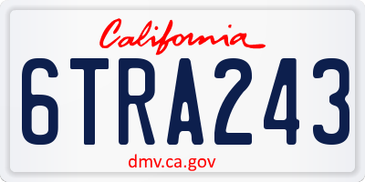 CA license plate 6TRA243