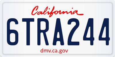CA license plate 6TRA244