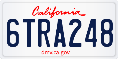 CA license plate 6TRA248