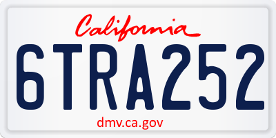 CA license plate 6TRA252