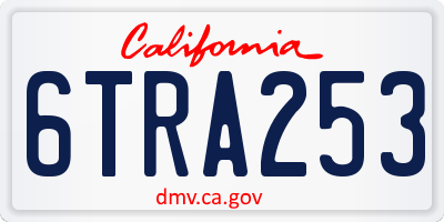 CA license plate 6TRA253