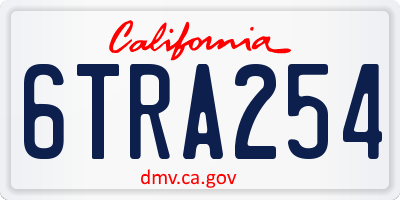 CA license plate 6TRA254