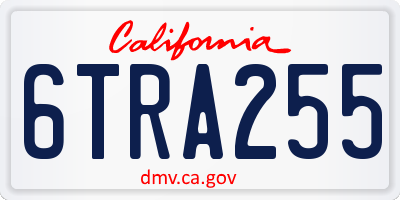 CA license plate 6TRA255