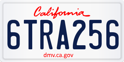 CA license plate 6TRA256