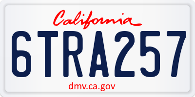 CA license plate 6TRA257