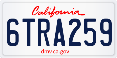 CA license plate 6TRA259