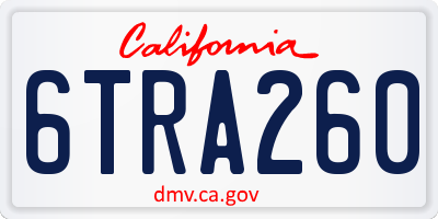 CA license plate 6TRA260