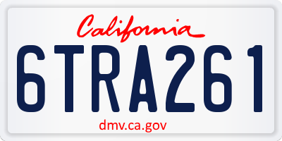 CA license plate 6TRA261