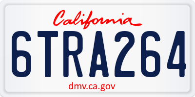 CA license plate 6TRA264