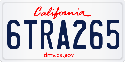 CA license plate 6TRA265