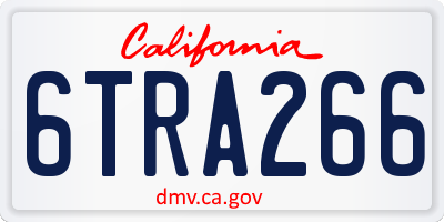CA license plate 6TRA266