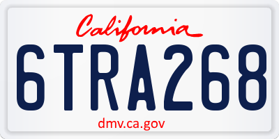 CA license plate 6TRA268
