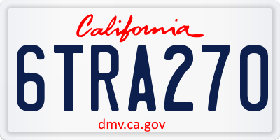 CA license plate 6TRA270