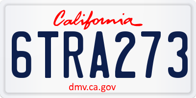 CA license plate 6TRA273