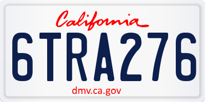 CA license plate 6TRA276