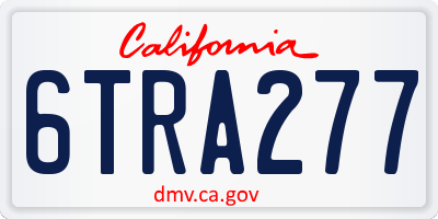 CA license plate 6TRA277