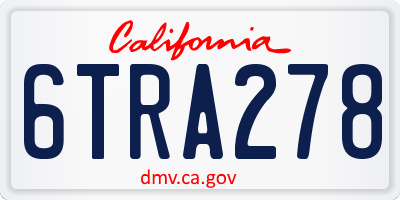 CA license plate 6TRA278