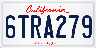 CA license plate 6TRA279