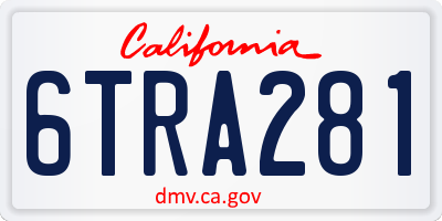 CA license plate 6TRA281