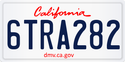 CA license plate 6TRA282