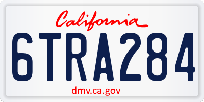 CA license plate 6TRA284