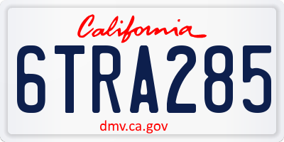 CA license plate 6TRA285