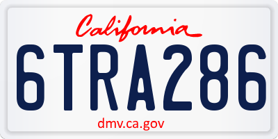CA license plate 6TRA286