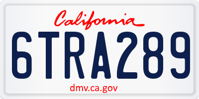 CA license plate 6TRA289
