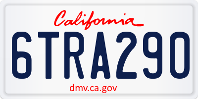 CA license plate 6TRA290