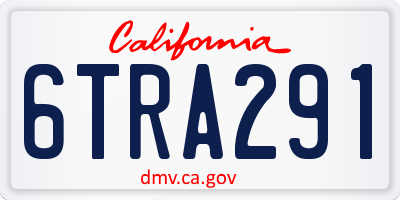 CA license plate 6TRA291