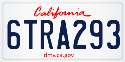 CA license plate 6TRA293
