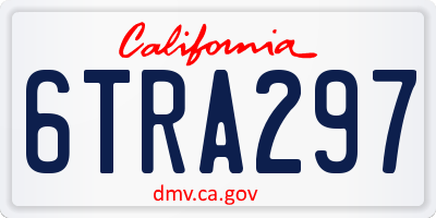 CA license plate 6TRA297
