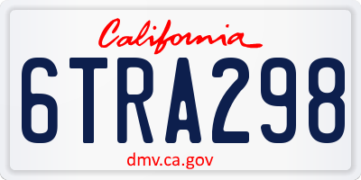 CA license plate 6TRA298