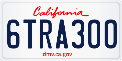 CA license plate 6TRA300