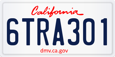 CA license plate 6TRA301