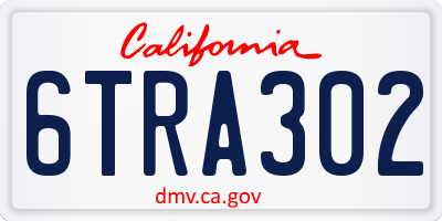 CA license plate 6TRA302